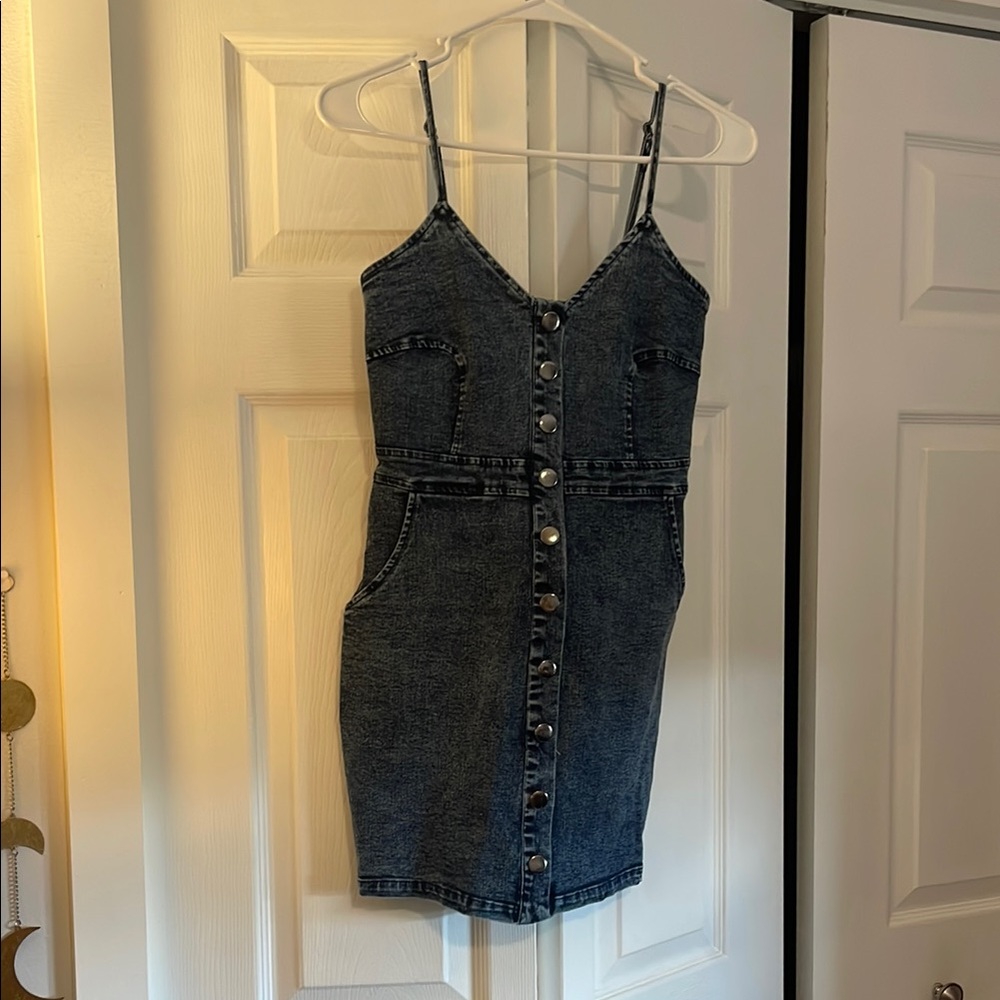 Denim Button-Down Dress